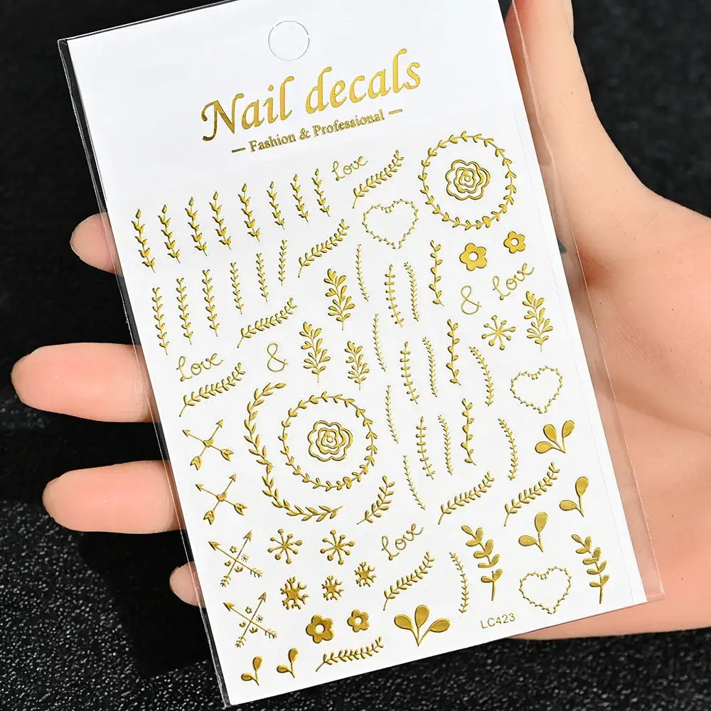 Queen Afro: Trendy Daisy Embossed Nail Art and Accessories Collection - NKS170-LC423-02