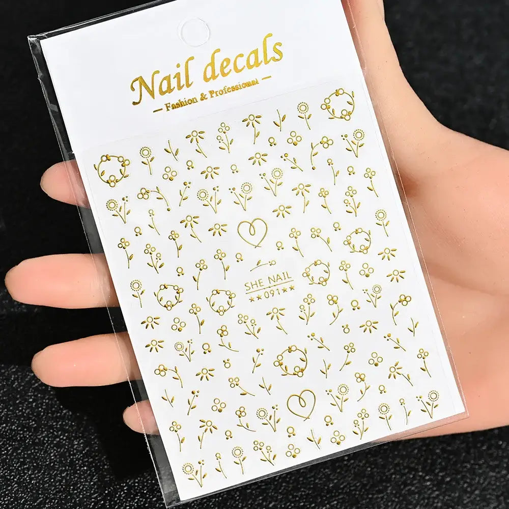 Queen Afro: Trendy Daisy Embossed Nail Art and Accessories Collection - NKS170-SHE091-02