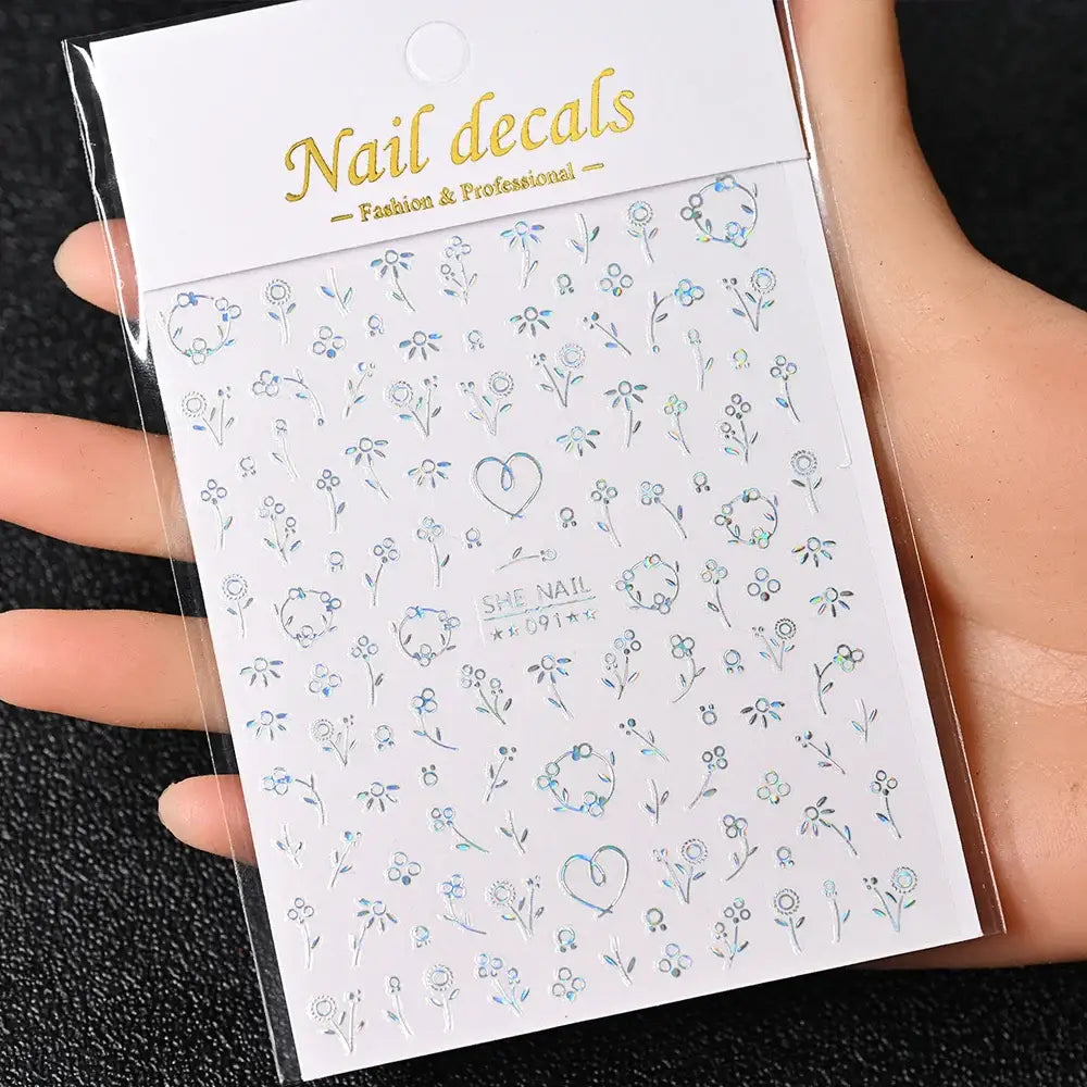 Queen Afro: Trendy Daisy Embossed Nail Art and Accessories Collection - NKS170-SHE091-07