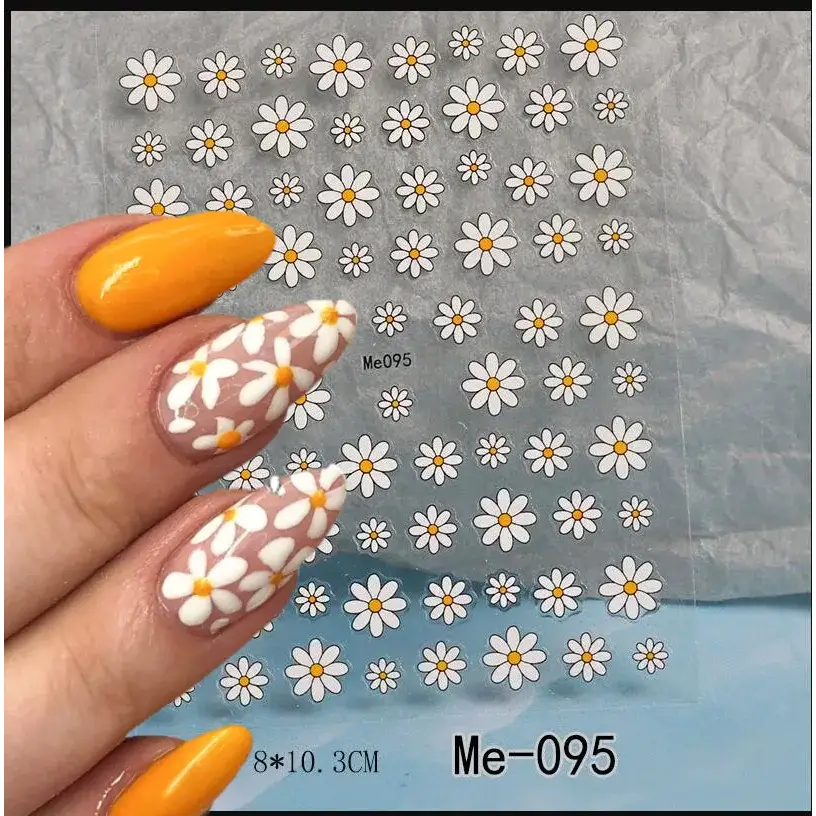 Queen Afro: Trendy Daisy Embossed Nail Art and Accessories Collection - NL-Me095