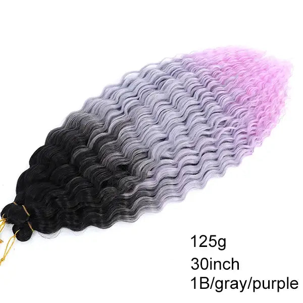 Queen Afro’s Beauty and Wellness Collection: Crochet Hair and More - 1B gray purple / 22inches-55cm / CHINA | 7Packs