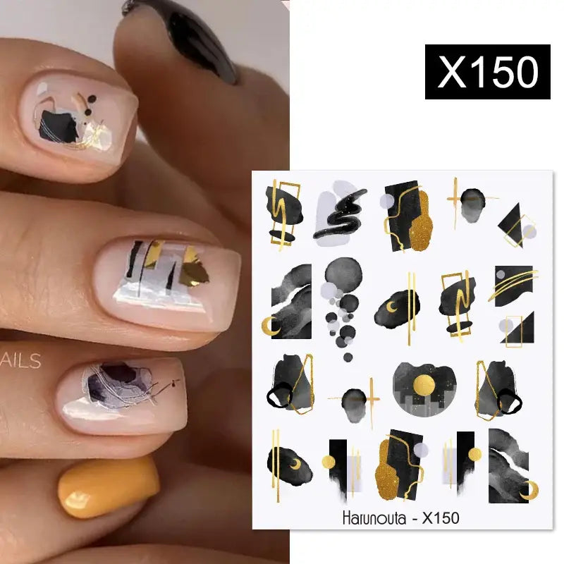 Queen Afro’s Color Block Nail Art and Decals for Unique Self-Expression - X150