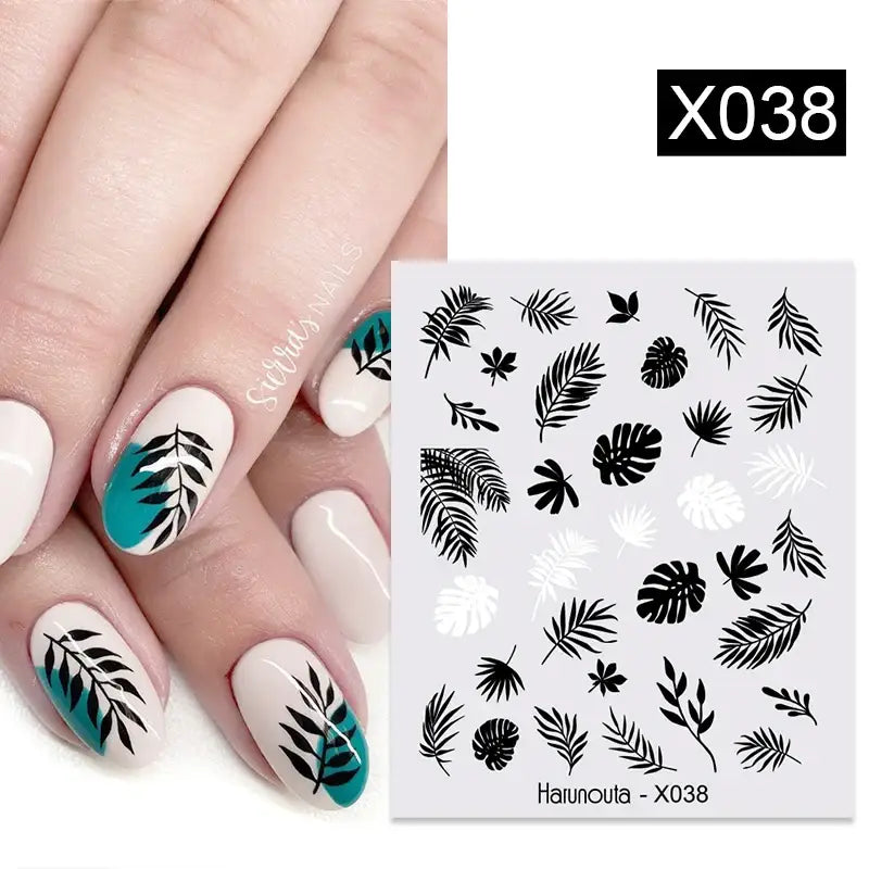 Queen Afro’s Color Block Nail Art and Decals for Unique Self-Expression - X038