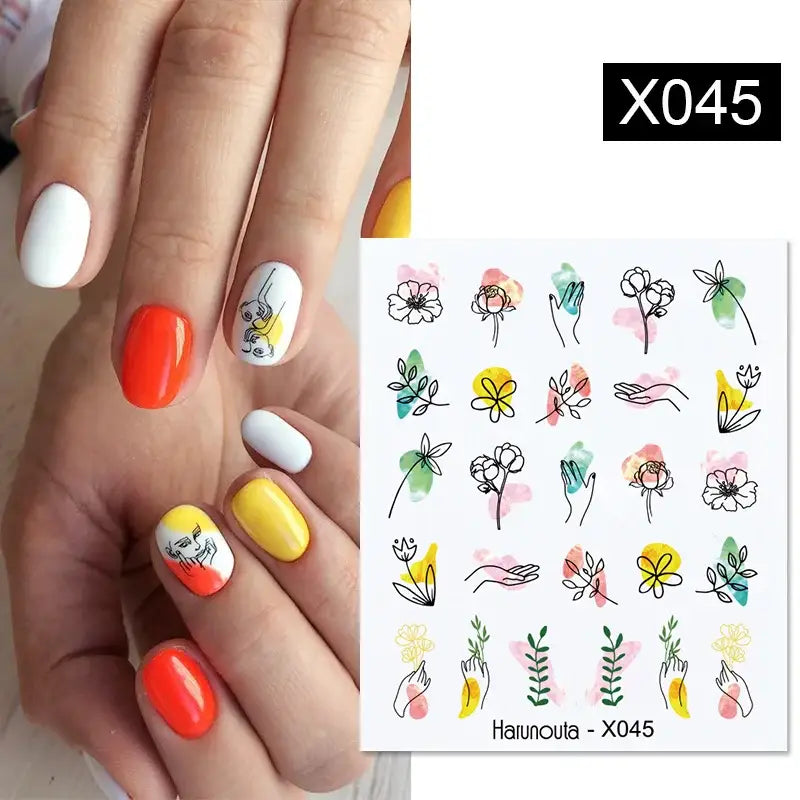 Queen Afro’s Color Block Nail Art and Decals for Unique Self-Expression - X045