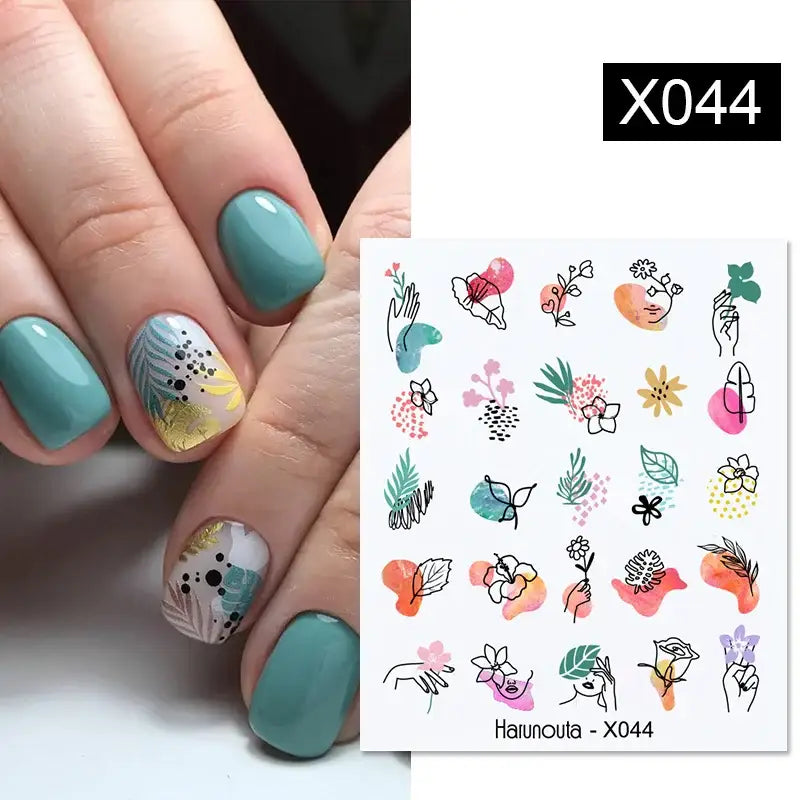 Queen Afro’s Color Block Nail Art and Decals for Unique Self-Expression - X044