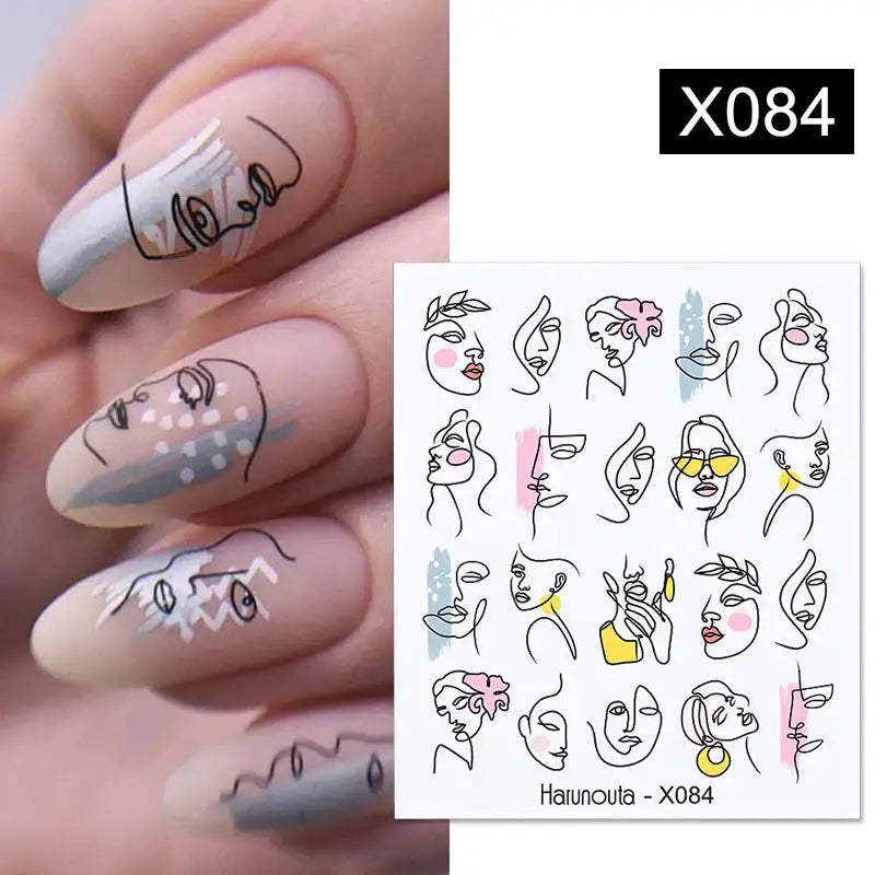 Queen Afro’s Color Block Nail Art and Decals for Unique Self-Expression - X084