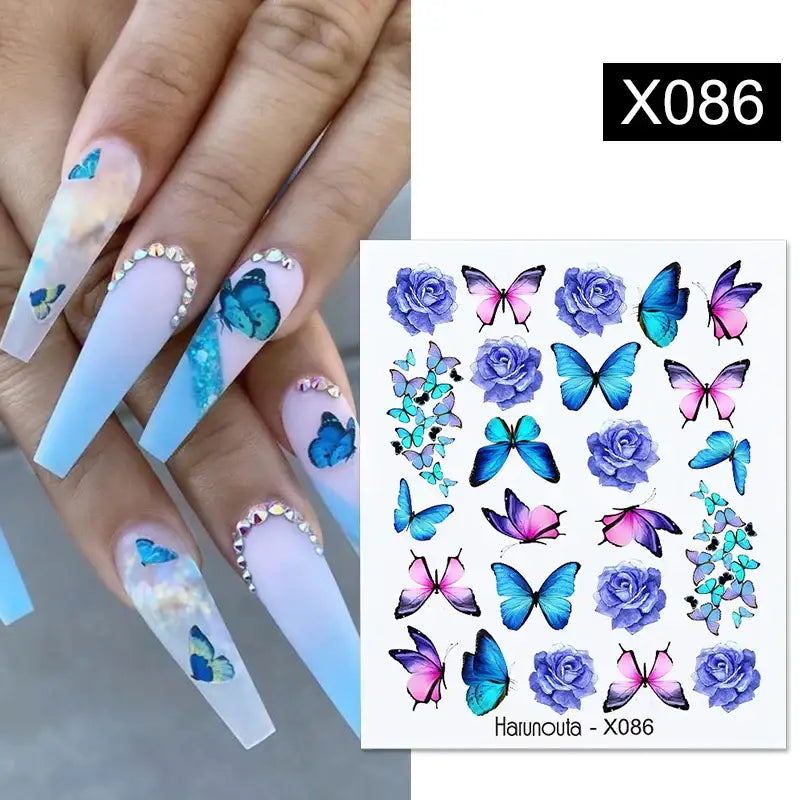 Queen Afro’s Color Block Nail Art and Decals for Unique Self-Expression - X086