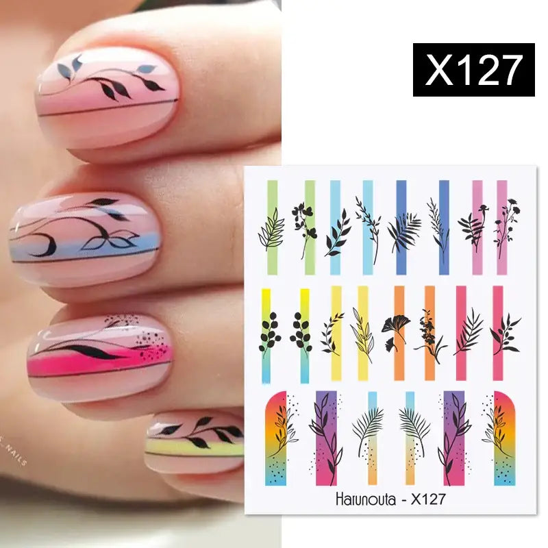 Queen Afro’s Color Block Nail Art and Decals for Unique Self-Expression - X127