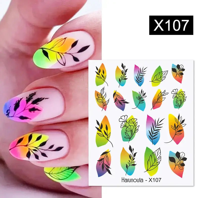 Queen Afro’s Color Block Nail Art and Decals for Unique Self-Expression - X107