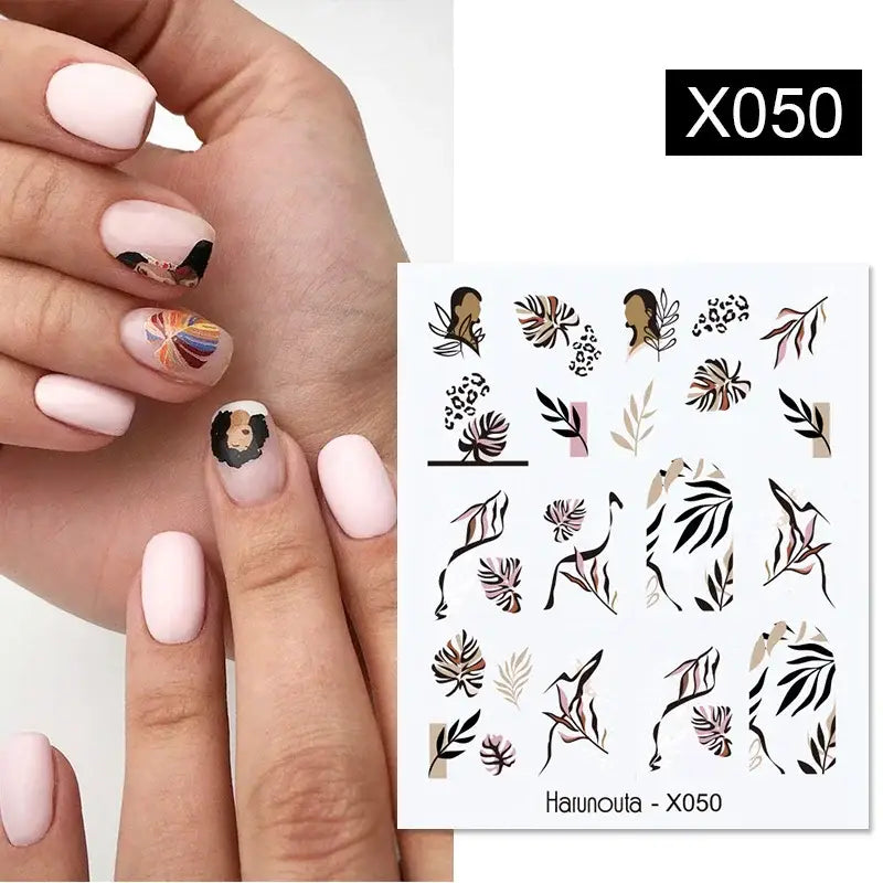 Queen Afro’s Color Block Nail Art and Decals for Unique Self-Expression - X050