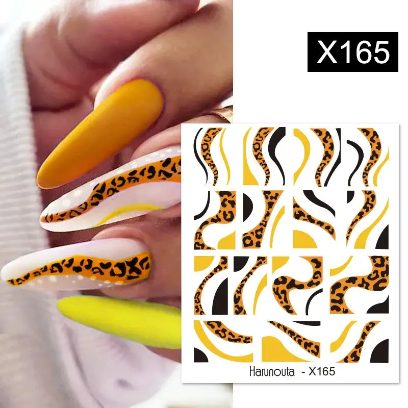 Queen Afro’s Color Block Nail Art and Decals for Unique Self-Expression - X165