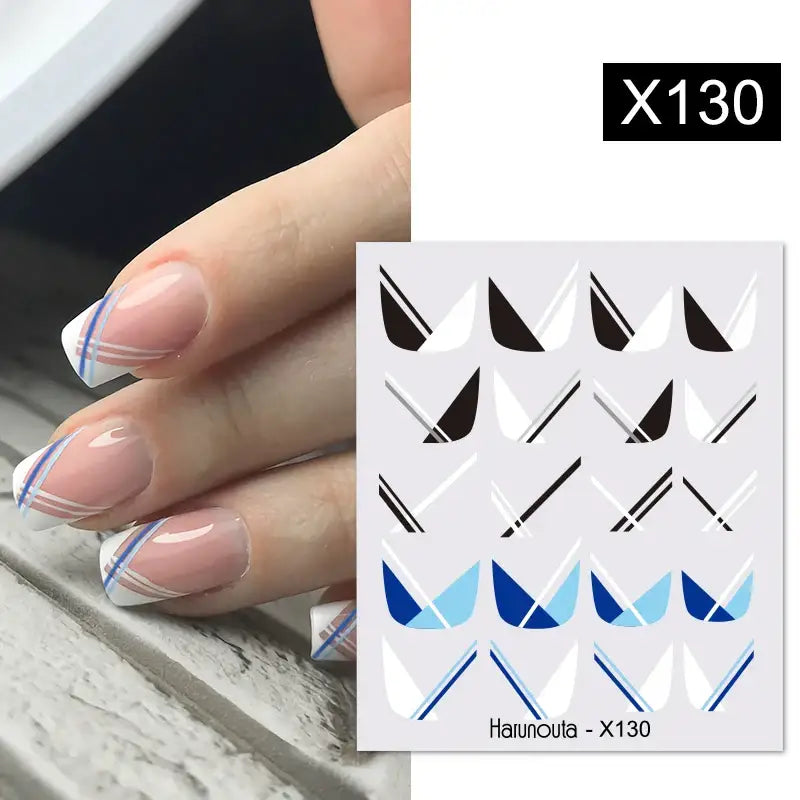 Queen Afro’s Color Block Nail Art and Decals for Unique Self-Expression - X130