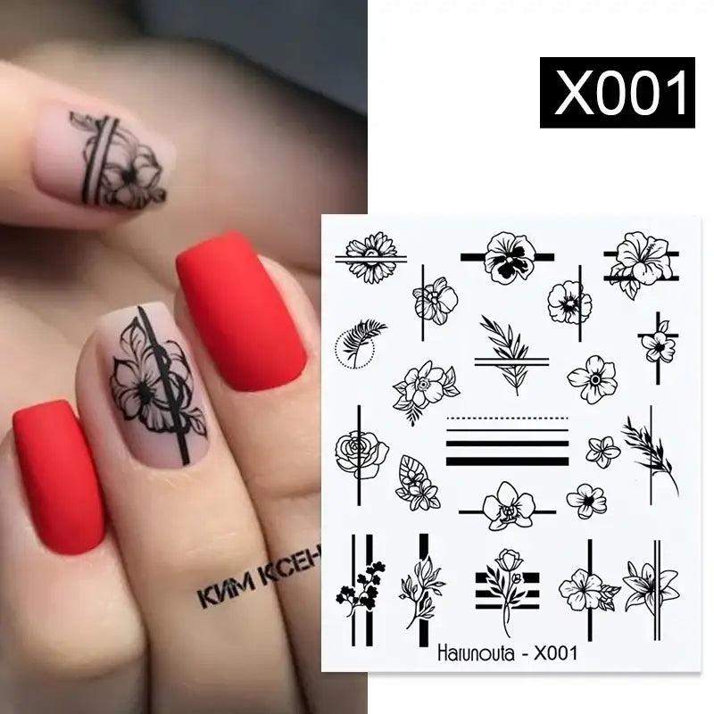 Queen Afro’s Color Block Nail Art and Decals for Unique Self-Expression - X001