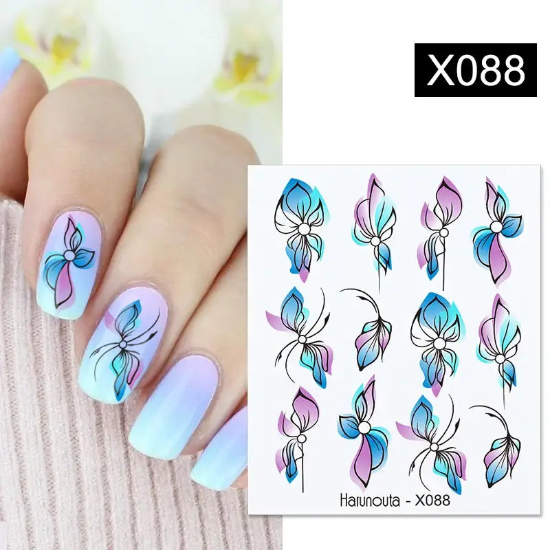 Queen Afro’s Color Block Nail Art and Decals for Unique Self-Expression - X088