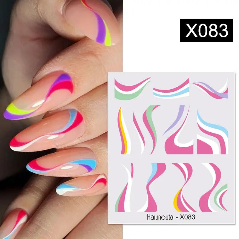 Queen Afro’s Color Block Nail Art and Decals for Unique Self-Expression - X083