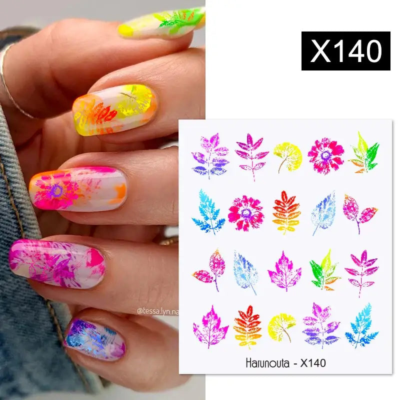 Queen Afro’s Color Block Nail Art and Decals for Unique Self-Expression - X140