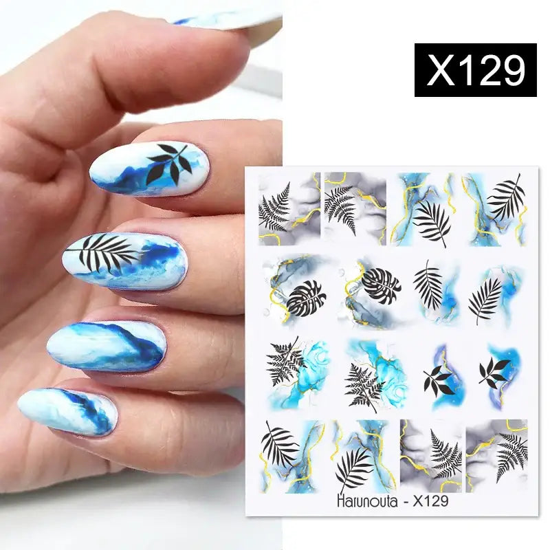 Queen Afro’s Color Block Nail Art and Decals for Unique Self-Expression - X129