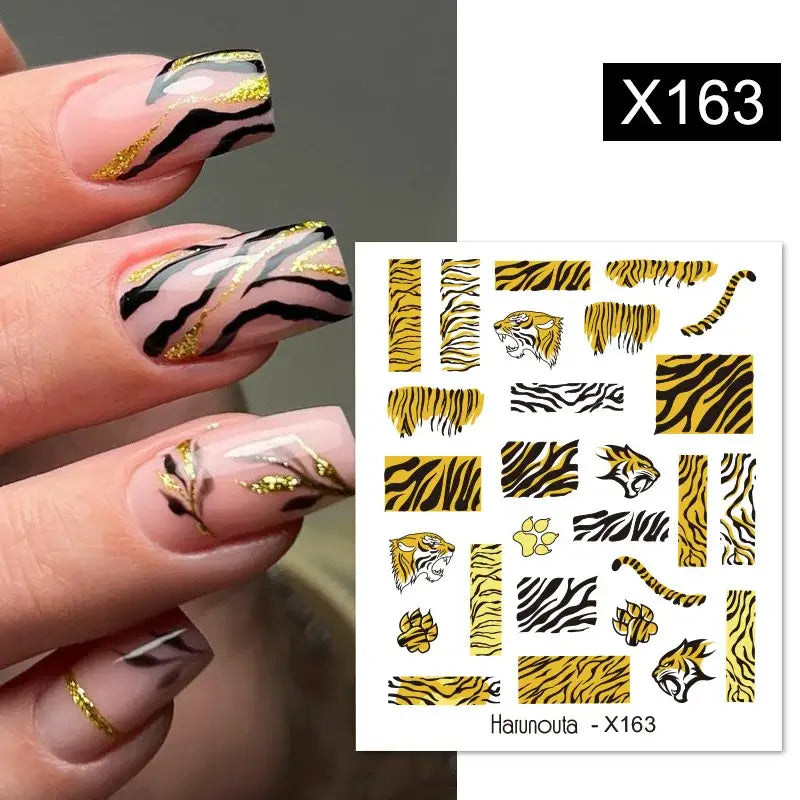 Queen Afro’s Color Block Nail Art and Decals for Unique Self-Expression - X163