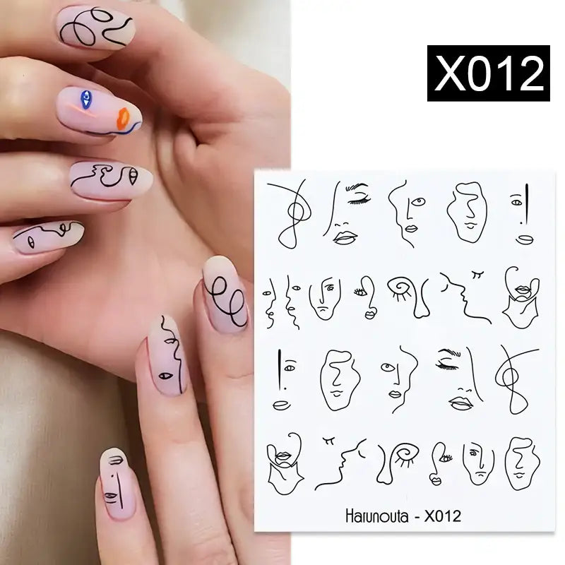 Queen Afro’s Color Block Nail Art and Decals for Unique Self-Expression - X012