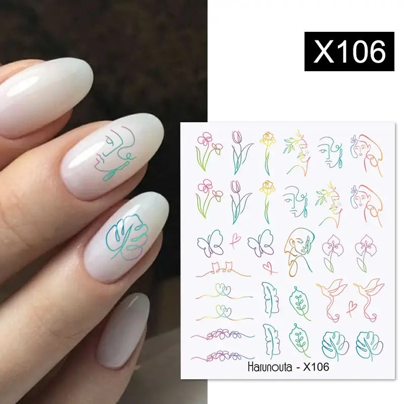 Queen Afro’s Color Block Nail Art and Decals for Unique Self-Expression - X106