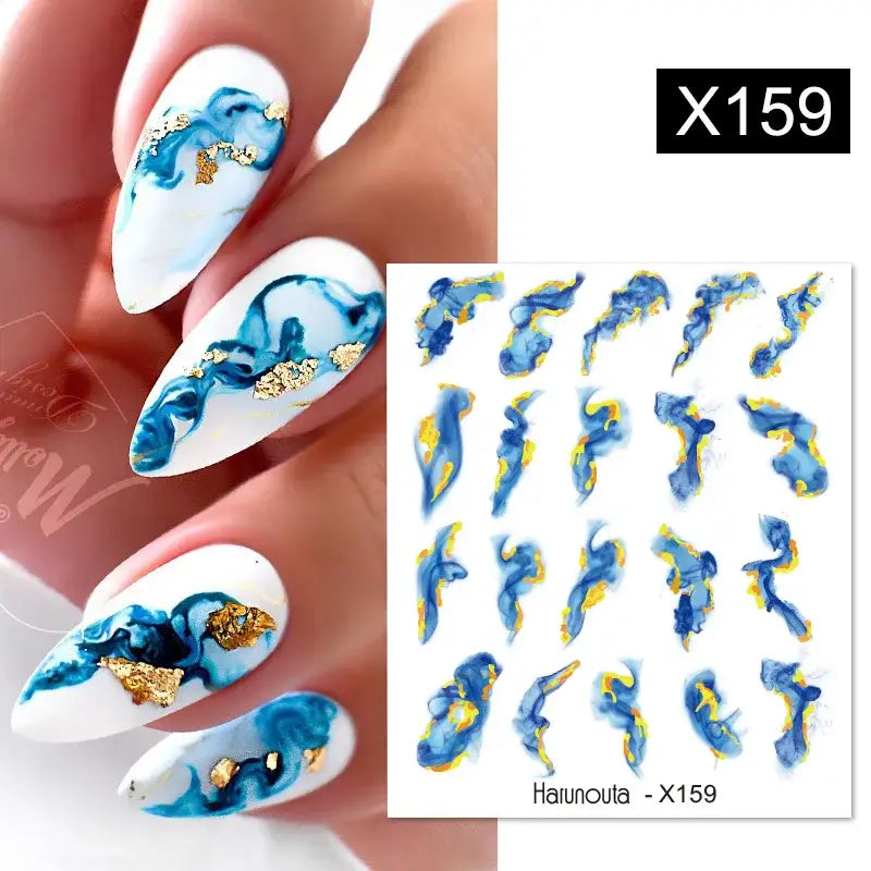 Queen Afro’s Color Block Nail Art and Decals for Unique Self-Expression - X159