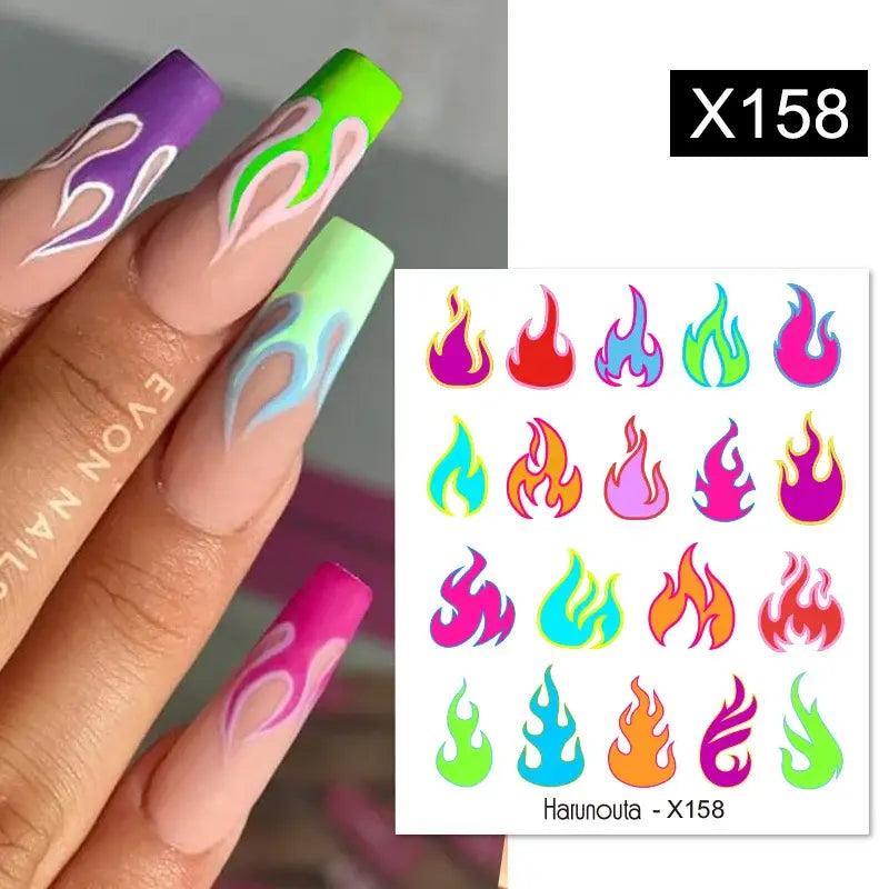 Queen Afro’s Color Block Nail Art and Decals for Unique Self-Expression - X158