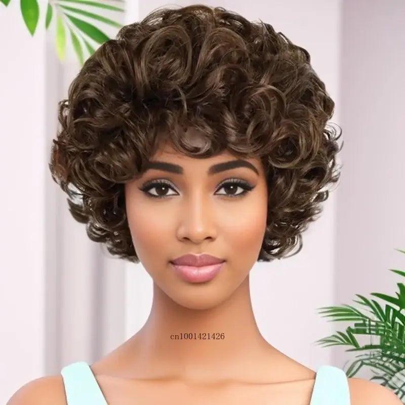 Shop Curly Synthetic Wigs and Beauty Essentials at Queen Afro - Brown