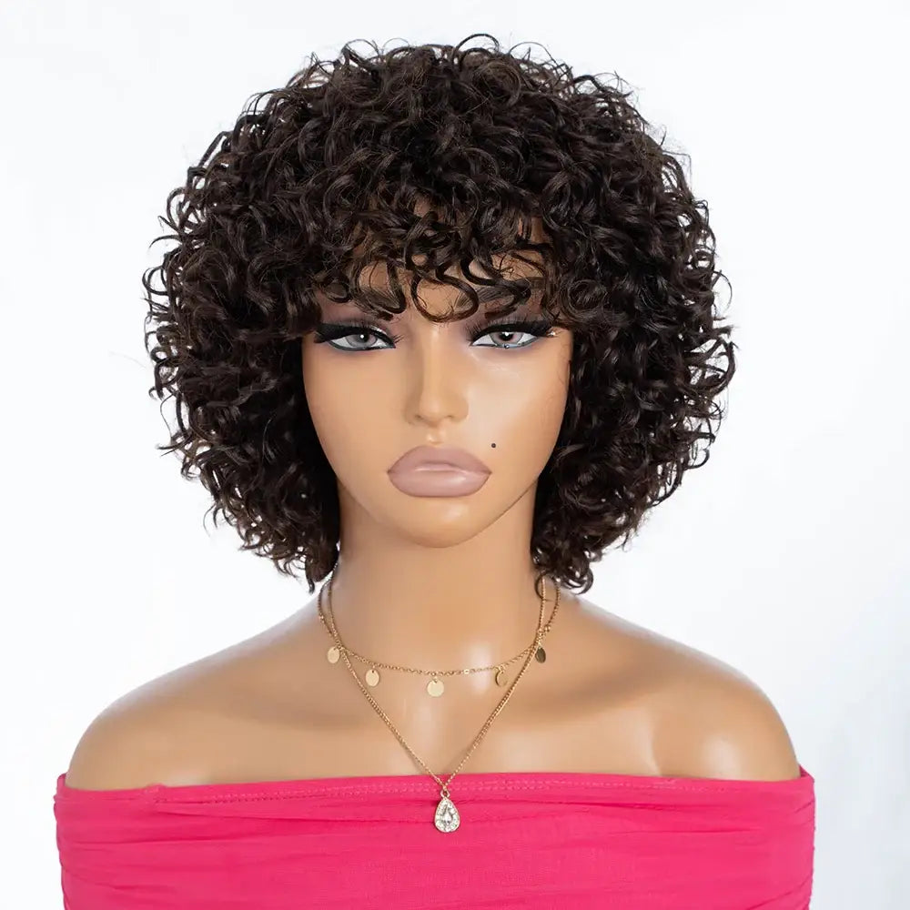 Shop New Arrivals: Trendy Short Curly Human Hair Styles - 4 / Model Lengh / 180%