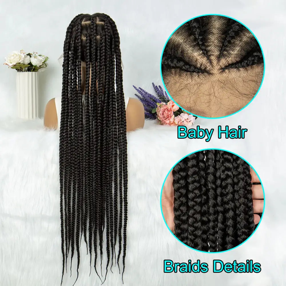 Stunning Lace Braided Wigs to Elevate Your Look and Embrace Beauty - 1B / 38inches