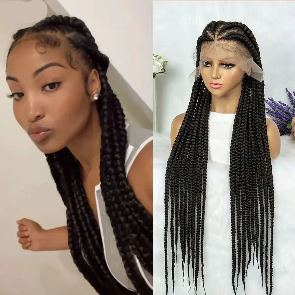 Stunning Lace Braided Wigs to Elevate Your Look and Embrace Beauty - 1B / 38inches