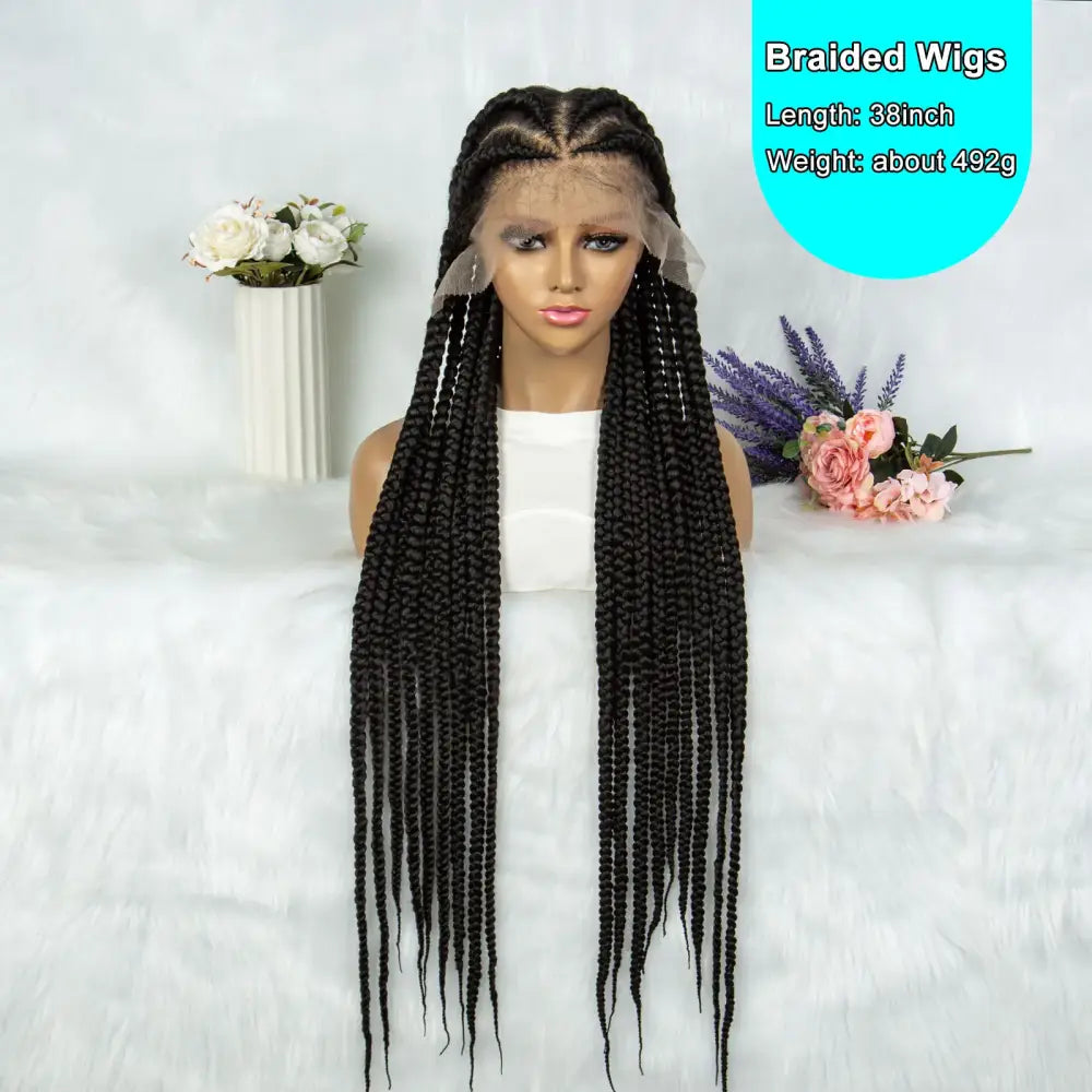 Stunning Lace Braided Wigs to Elevate Your Look and Embrace Beauty - 1B / 38inches