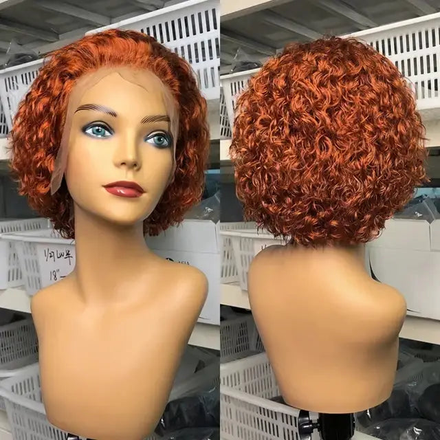 Stunning New Arrivals in Lace Wig: Pixie Cut 99J Collection - 350 / Model Length / Pixie Cut Wig