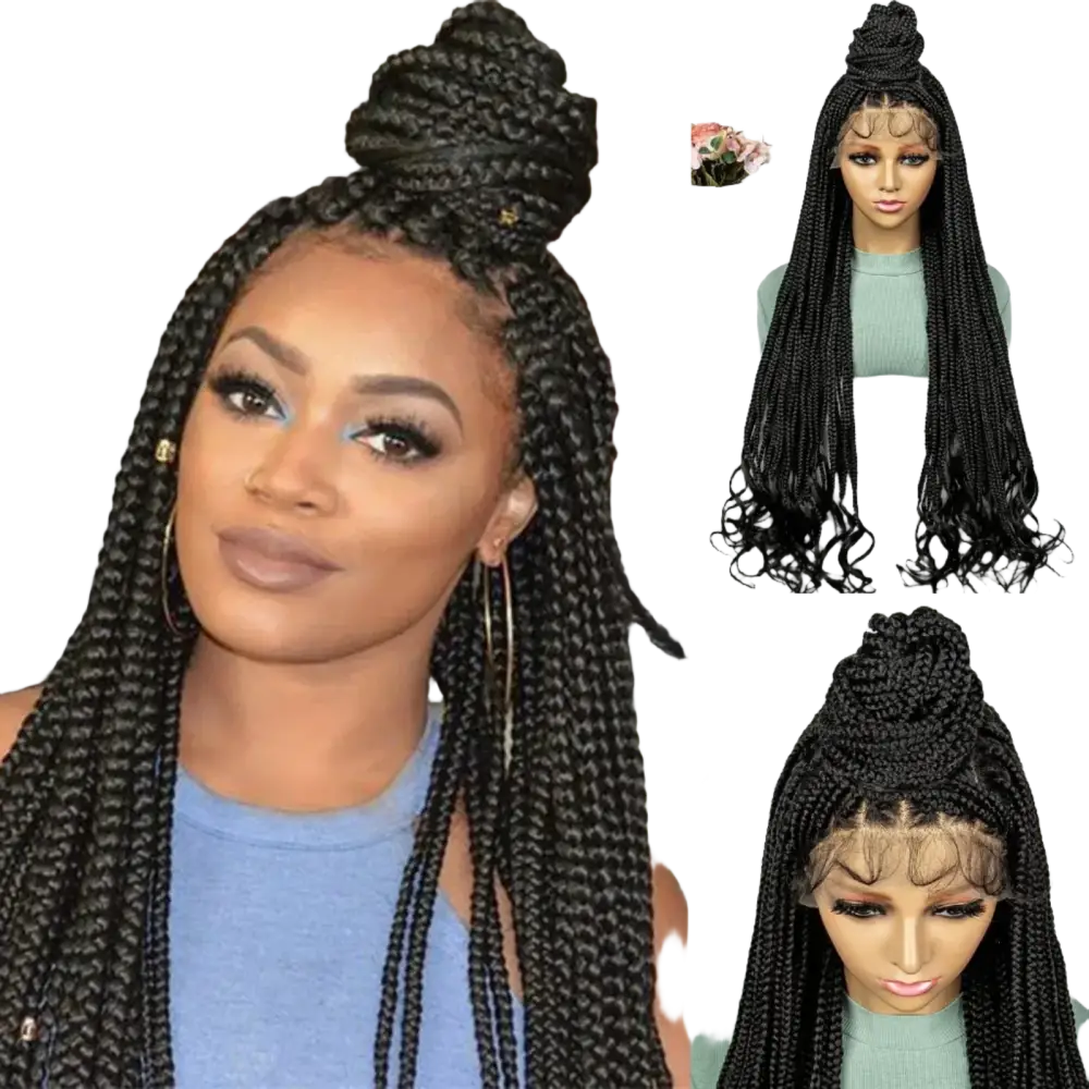 Stunning Synthetic Box Braided Wigs for a Fabulous New Look - 1B / 36inches