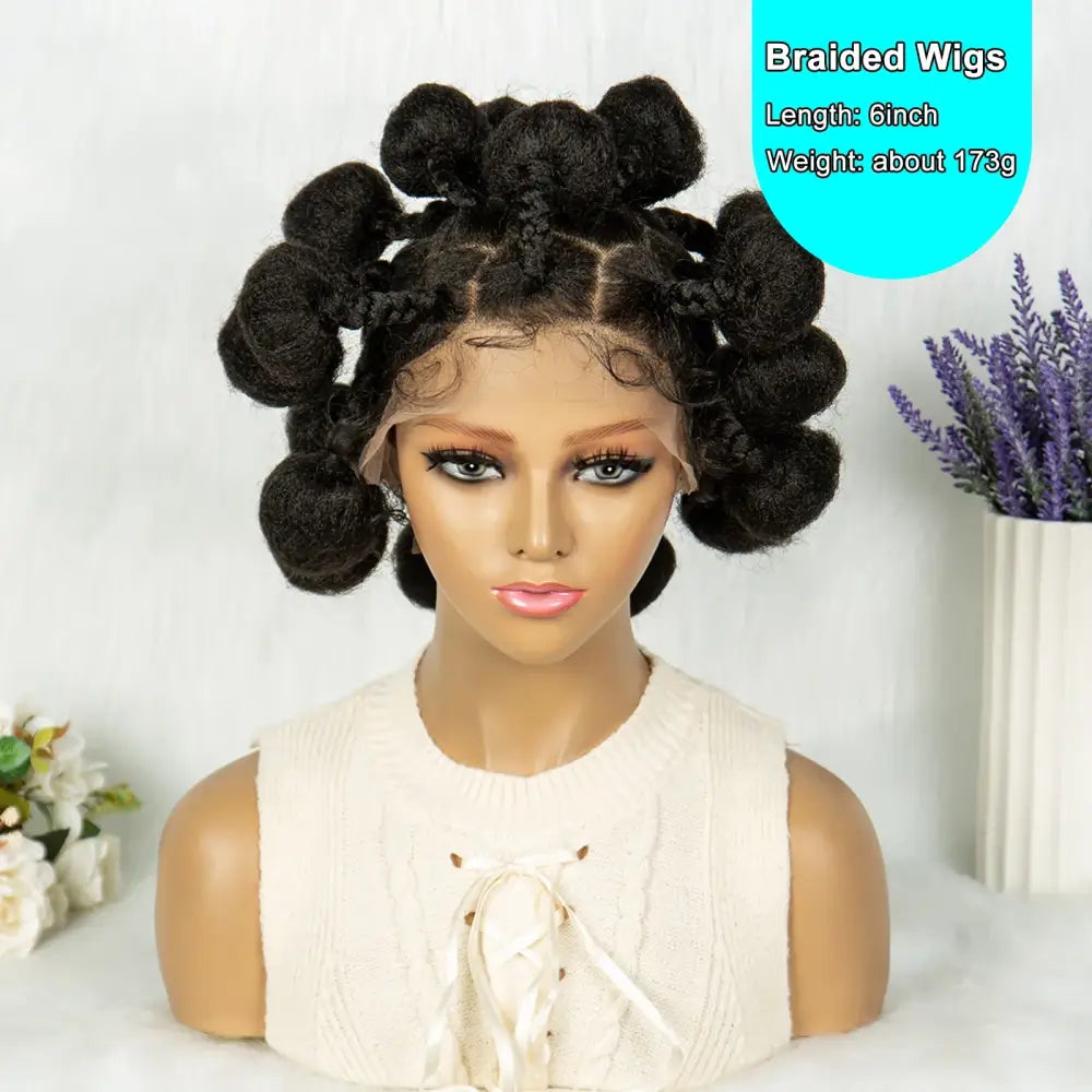 Stylish Bantu Knotless Braids Wigs for Effortless Looks at Queen Afro - 1B / 6inches