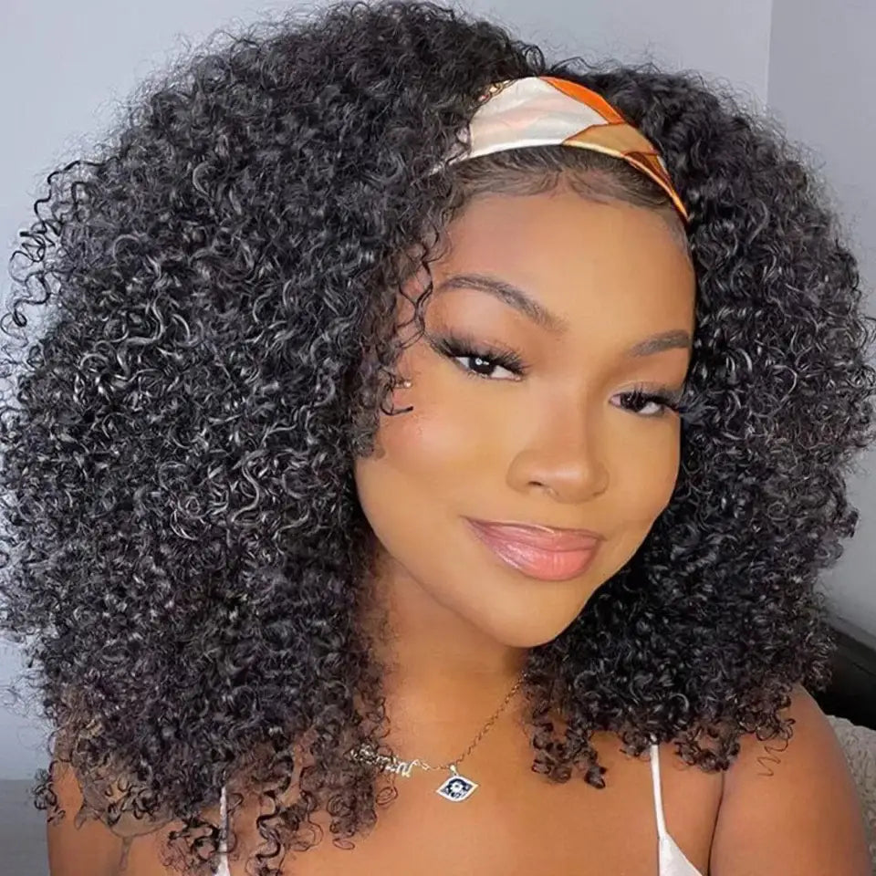 Transform Your Look with Kinky Curly Headband Wigs from Queen Afro