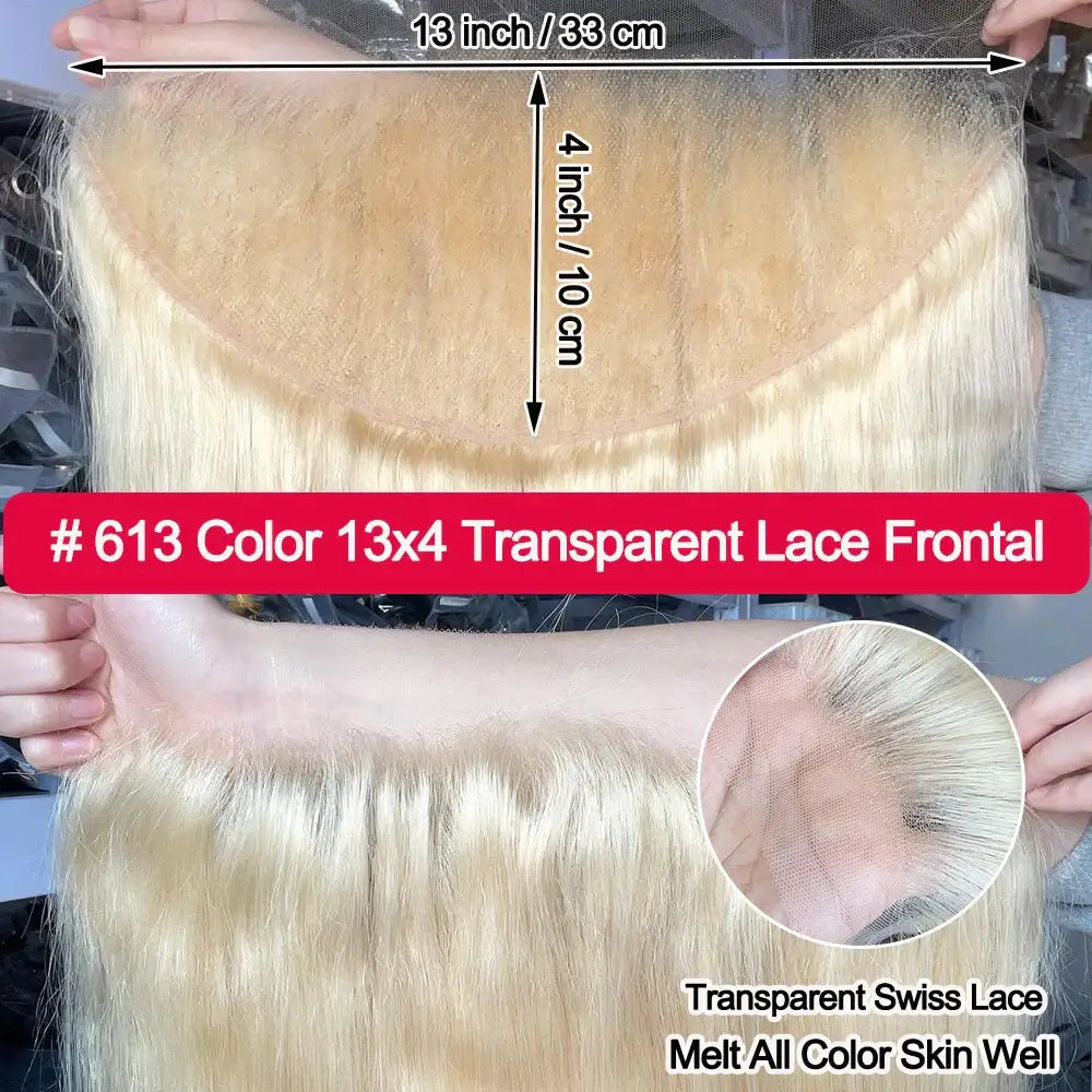 Transform Your Look with Queen Afro’s Transparent Lace Front Wigs - 613 13x4 Transparent / 14inches