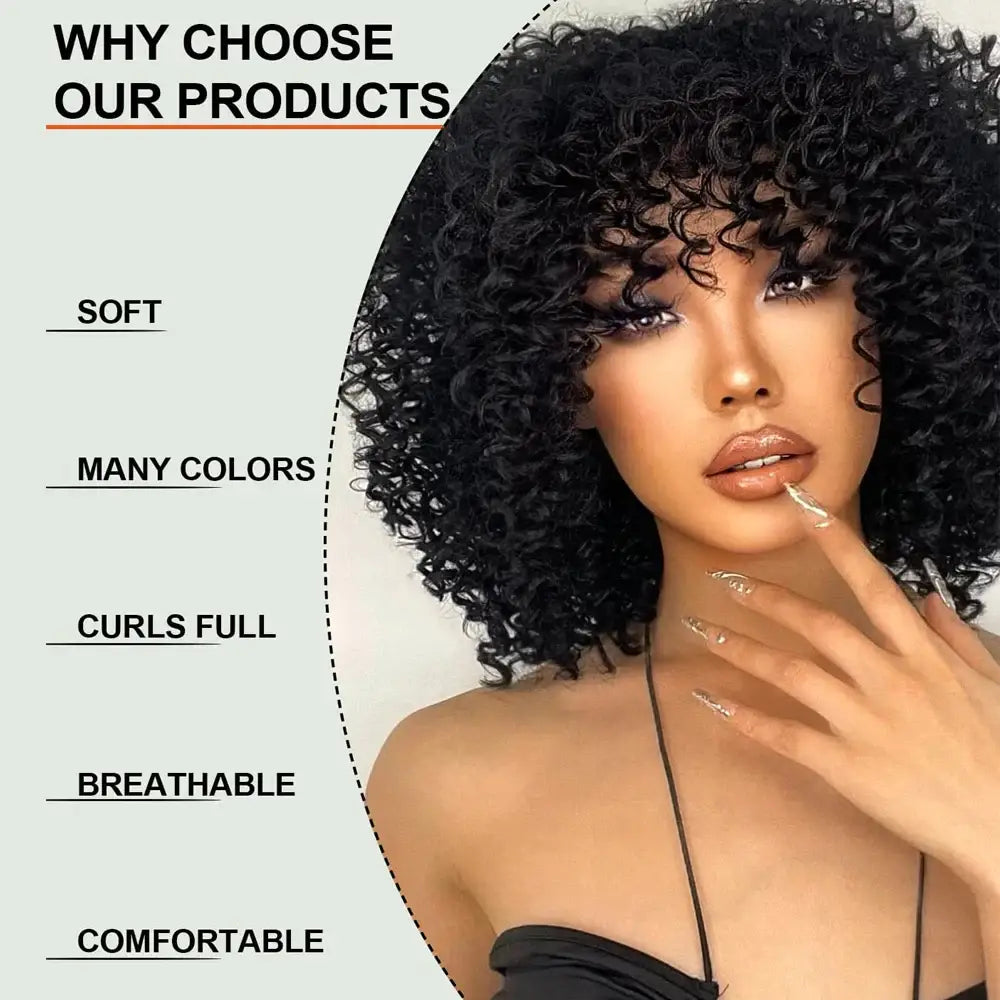 Trendy Kinky Afro Wigs to Enhance Your Beauty and Confidence - 12INCHES / 1pc / JK-06-1B