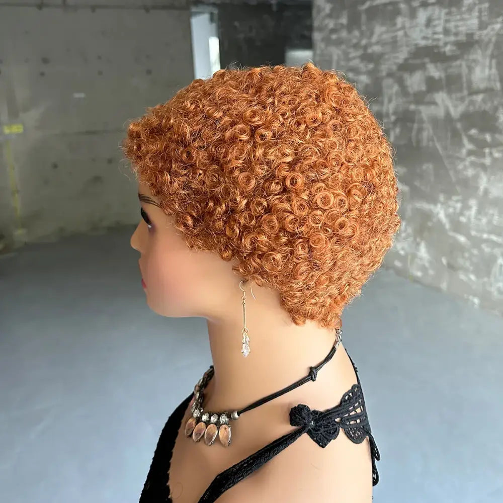 Trendy Kinky Curly Brown Pixie Wigs for a Unique Look - #30 / 4inches