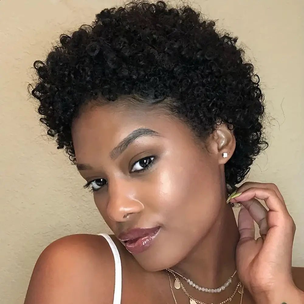 Trendy Kinky Curly Brown Pixie Wigs for a Unique Look