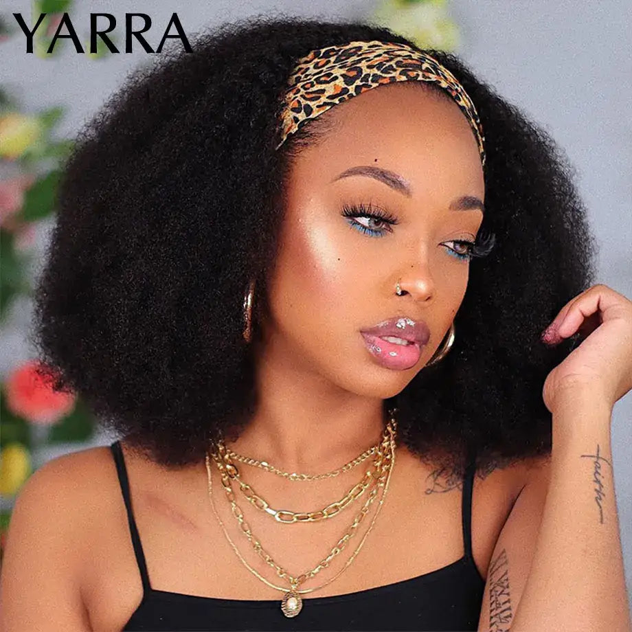 Trendy Kinky Curly Headband Wig for Effortless Style Changes