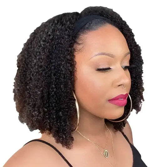 Trendy Kinky Curly Headband Wig for Effortless Style Changes