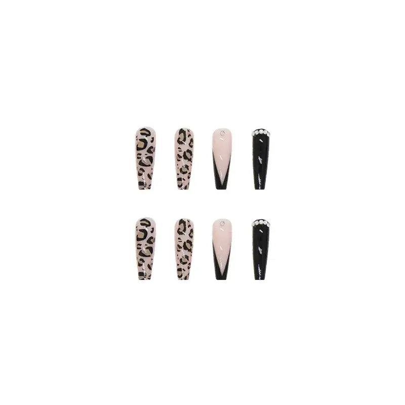 Trendy Leopard Print Nail Set for Empowered Beauty - QH-W123