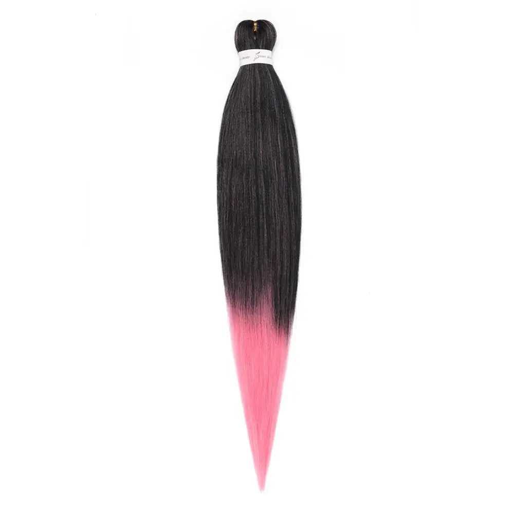 Trendy Wigs and Pre-Stretched Braiding Hair for Effortless Elegance - T1B-PINK / 26inches