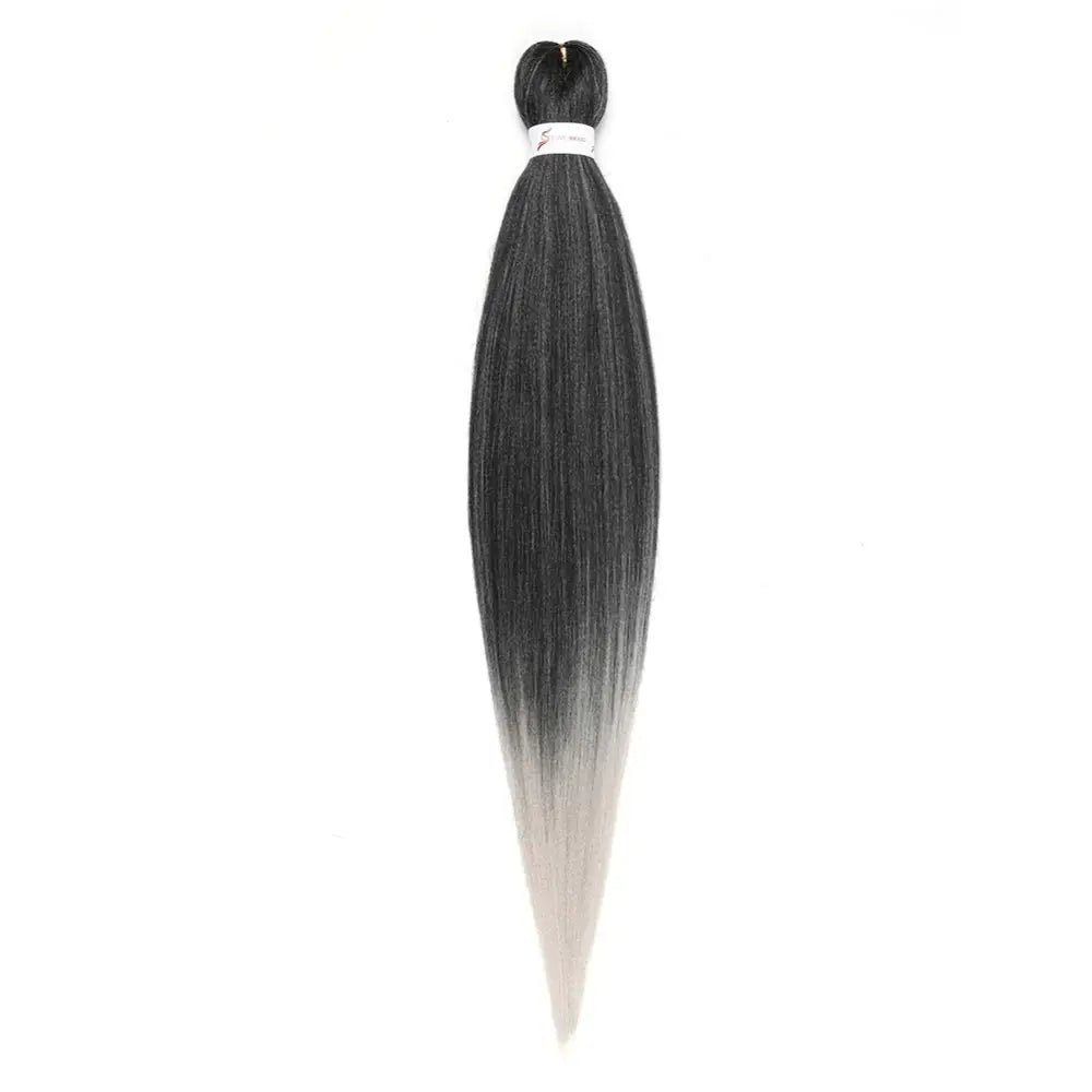 Trendy Wigs and Pre-Stretched Braiding Hair for Effortless Elegance - T1B-SILVER / 26inches