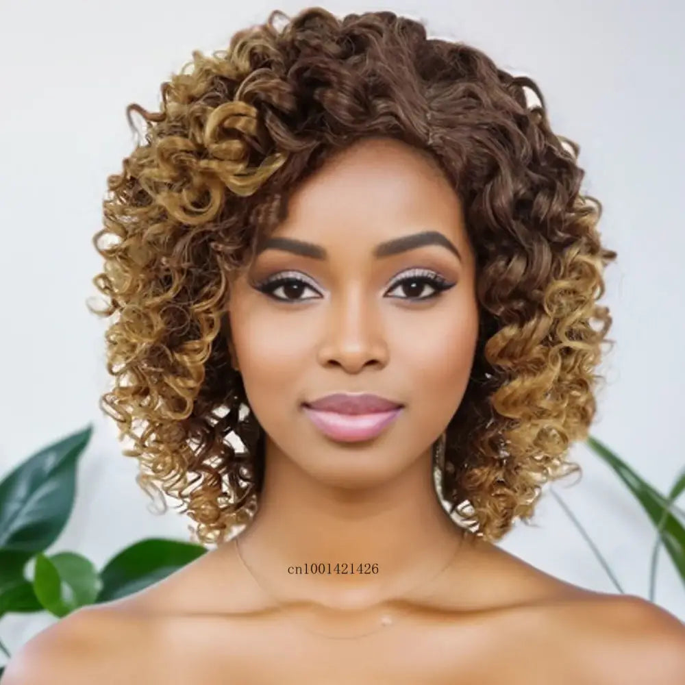 Trendy Wigs Collection: Stylish Water Wave Afro and Curly Options - Ombre Blonde