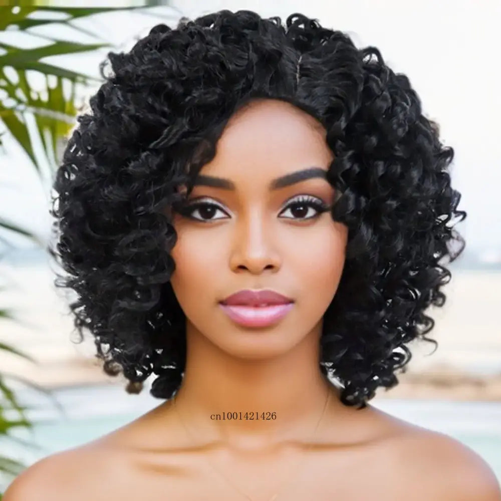 Trendy Wigs Collection: Stylish Water Wave Afro and Curly Options - Jet Black