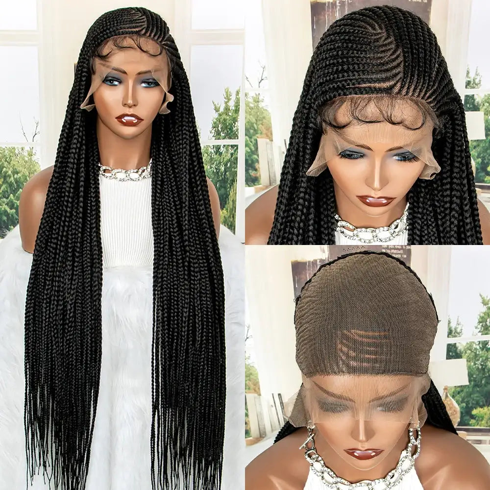 Unique Handcrafted Lace Braided Wigs for a Flawless Style - #1B / 34inches