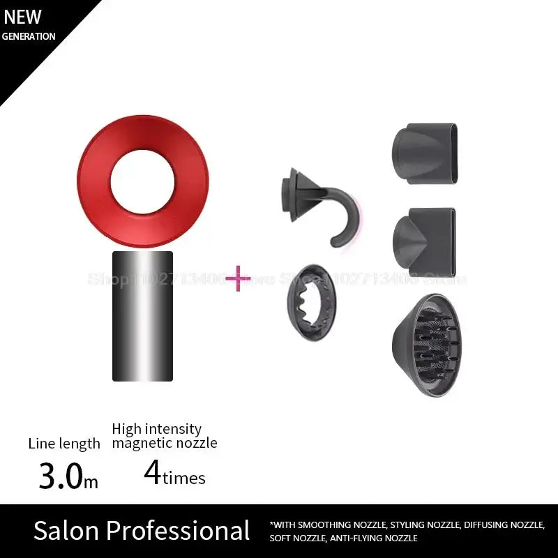 Unleash Beauty with Queen Afro Professional Hair Dryer and Care Products - Red 5 Parts 3.3m / KR