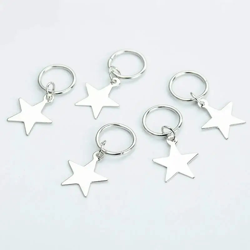 Unlock Your Natural Beauty with Silver Metal Hair Accessories and Care - 5pcs NO.25