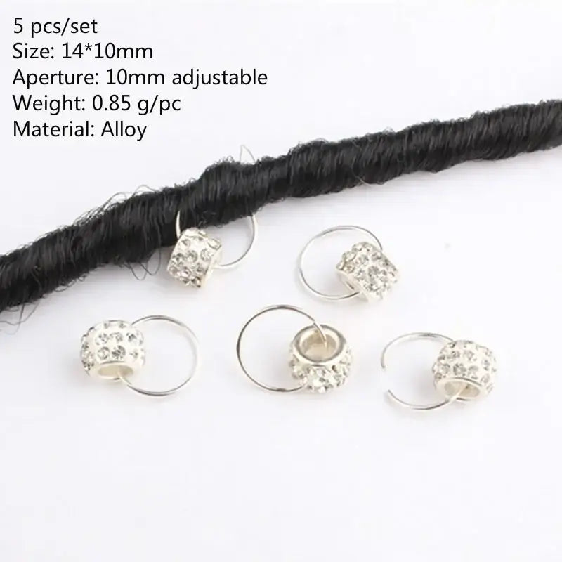 Unlock Your Natural Beauty with Silver Metal Hair Accessories and Care - 5pcs NO.44